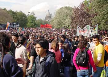 una de las manifestaciones de estudiantes al principio del pasado verano