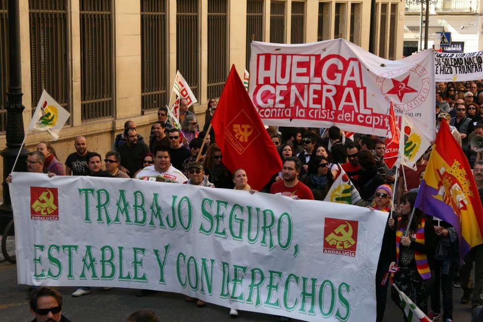 Manifestación Málaga 19F Cortejo del PCE