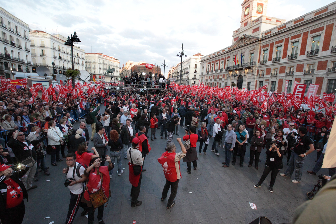 Cabecera de la manifestación en Madrid