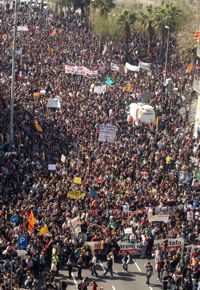 Manifestación en Barcelona el 29 de febrero