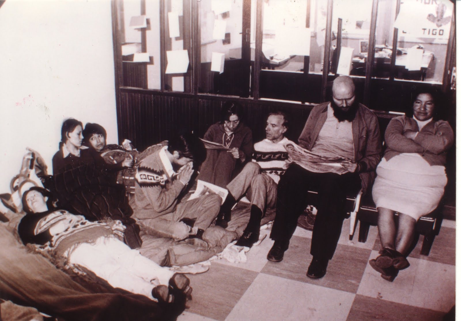 Domitilia durante la huelga de hambre de 1977