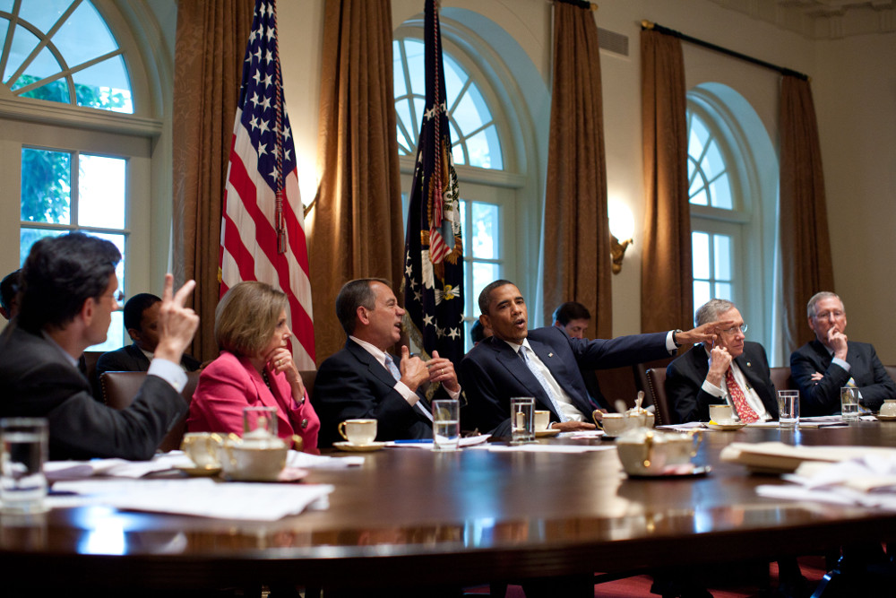 Obama Cantor Pelosi Boehner Reid McConnell-White House