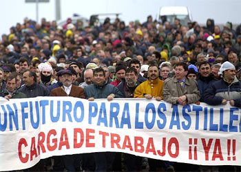 Manifestación de los trabajadores de Astilleros