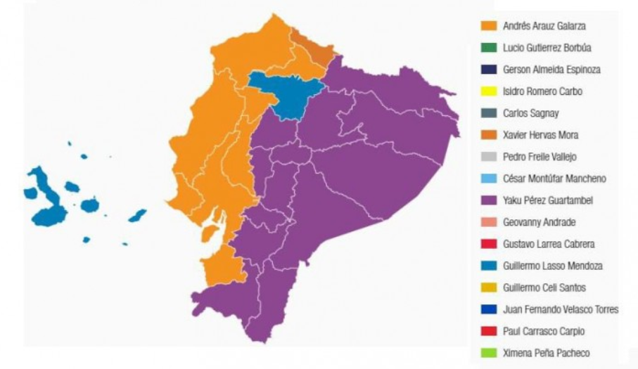 elecciones mapa Ecuador feb 21